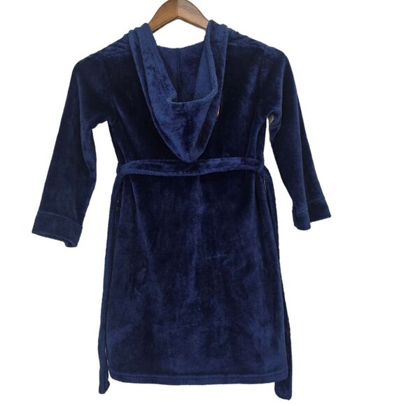Komar Kids Boys Plush Fleece Robe Navy Blue Sports Champ Size XS 5 6 - Picture 9 of 9